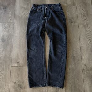 VTG Levi’s 501 6501 0660 USA Made Women’s Straight Black Denim Jeans 30x30